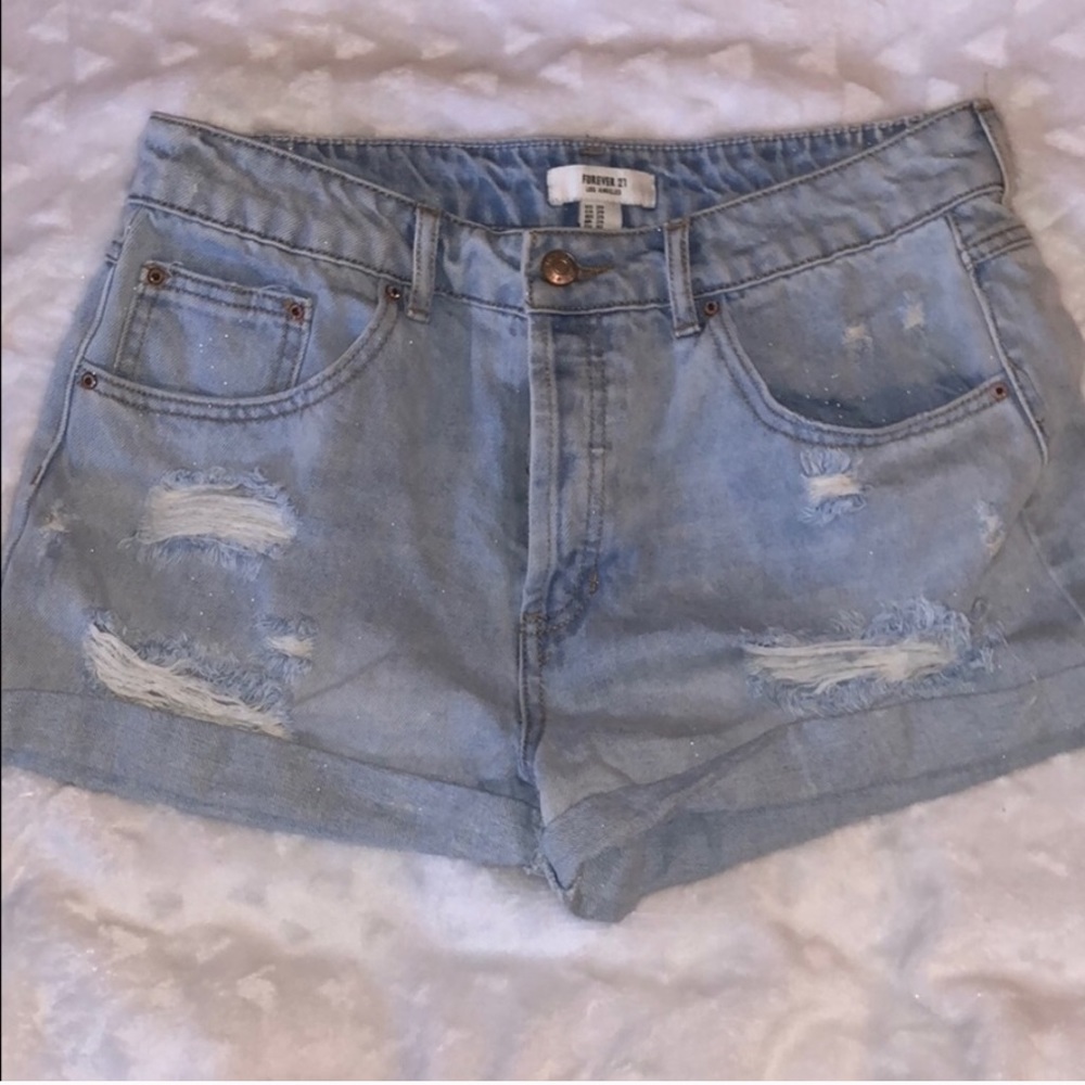Forever 21 high waisted blue jean short